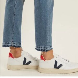 Veja White Sneakers with Red and Black Details